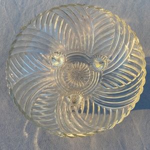 Vintage Depression Glass Swirl Spiral optic Pattern Bowl